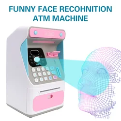 ATM Machine Cash Box Gift For Kids Money Boxes Electronic Piggy Bank Simulated Face Recognition Auto Scroll Paper Banknote