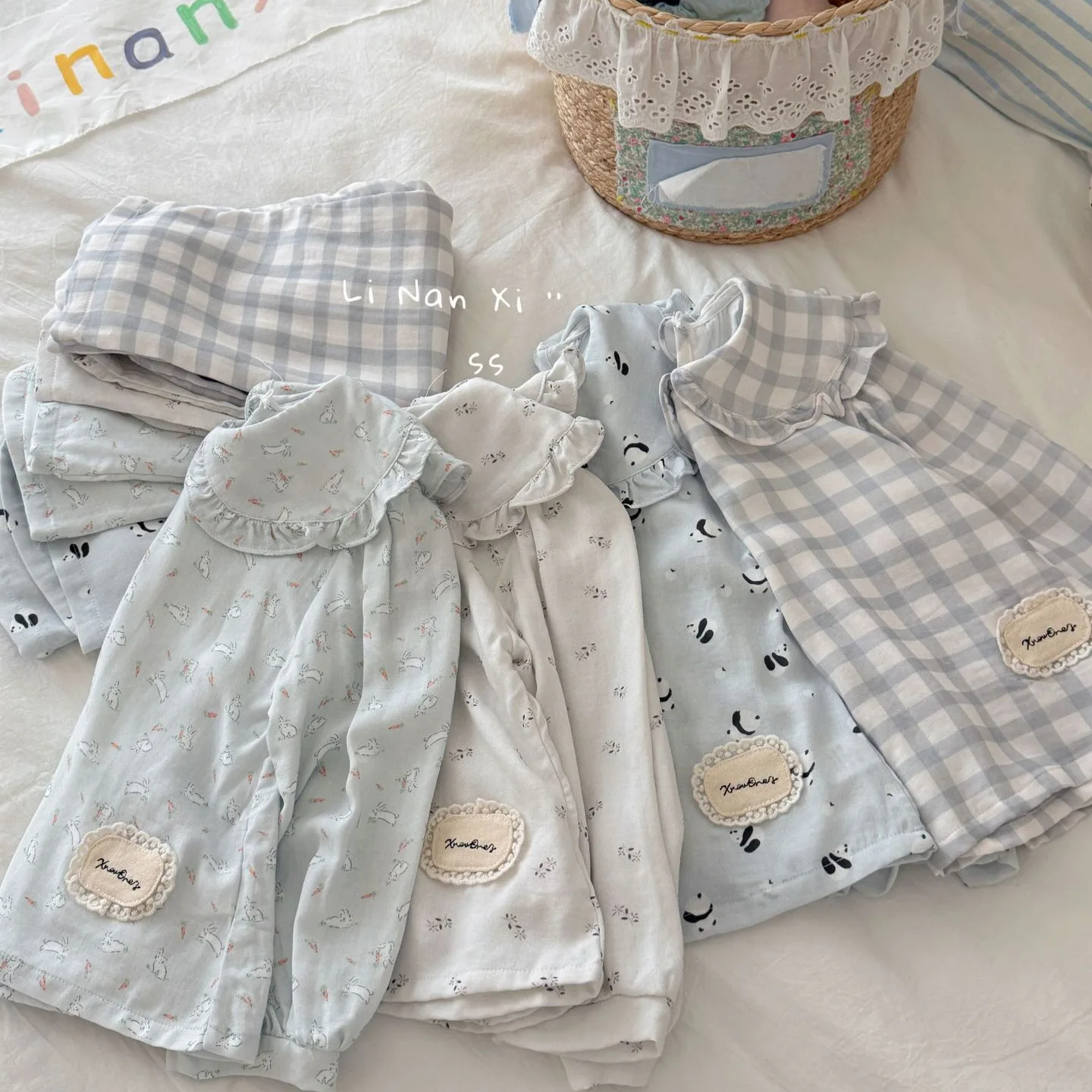 Girls Set Home Clothing 2026 Spring Autumn New Girls Baby Yarn Lace Sweet Sleepwear Casual Two Piece Set