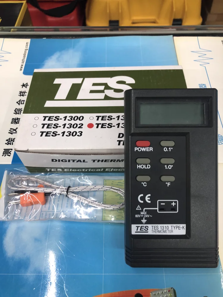 TES-1310 Digital thermometer display Temperature reader sensor Test with Type K thermocouple can switch multiple probes