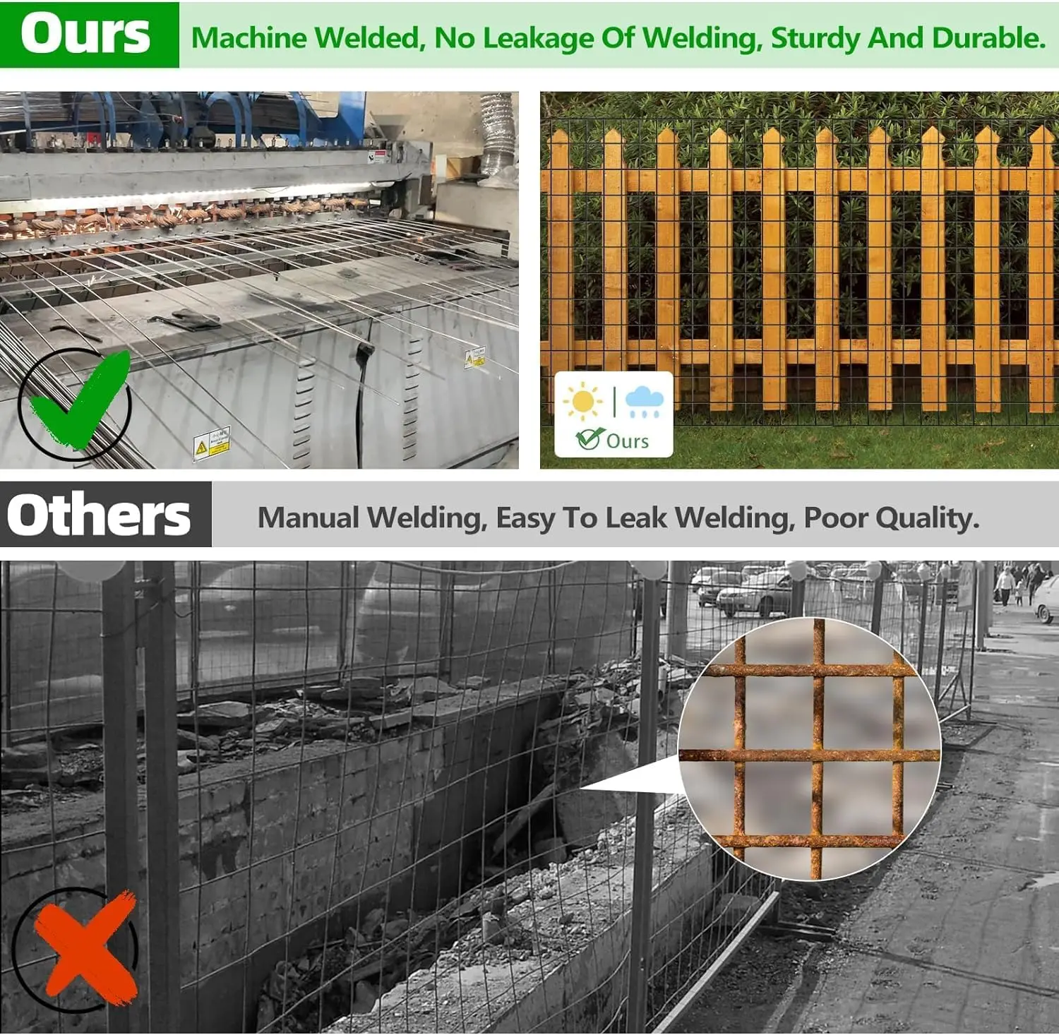 Recinzione in filo metallico saldato rivestito in PVC da 50 piedi x 48 pollici per giardino, cane, pollo - Rete metallica antiruggine