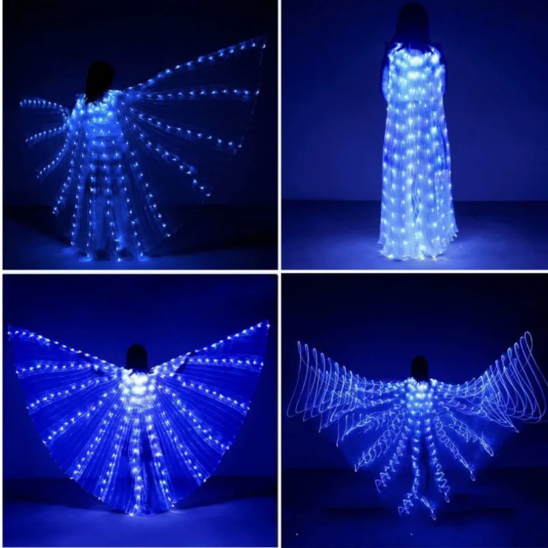 LED Luminescent Color Cloak Adult Children Dancers Luminous Butterfly Isis Wing Stage Performance Belly Dancing Party Photo Prop