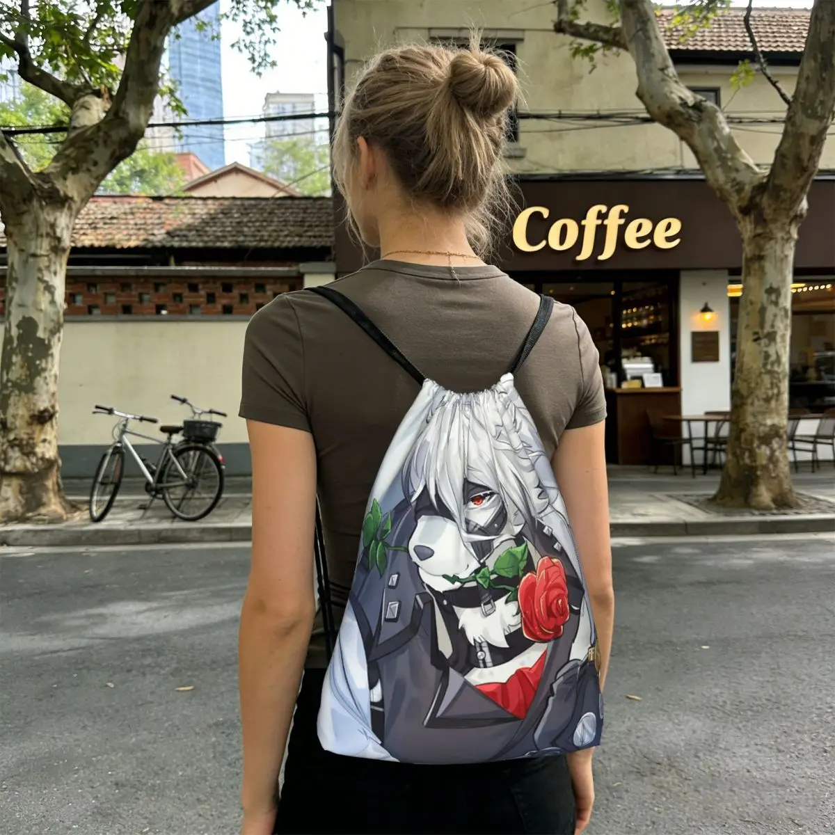 

Zenless Zone Zero - Von Lycaon Backpacks Multi-function Drawstring Bundle Pocket Shoes Bag Book Bags for Travel School