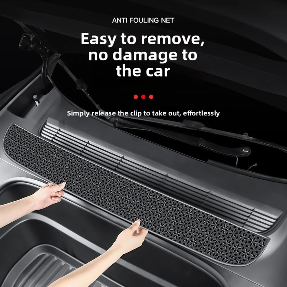 

Air Conditioner Net Dustproof Lower Grille For Tesla For Model Y For Juniper 2025 Car Front Vent Inner Panel Black Plastic Parts