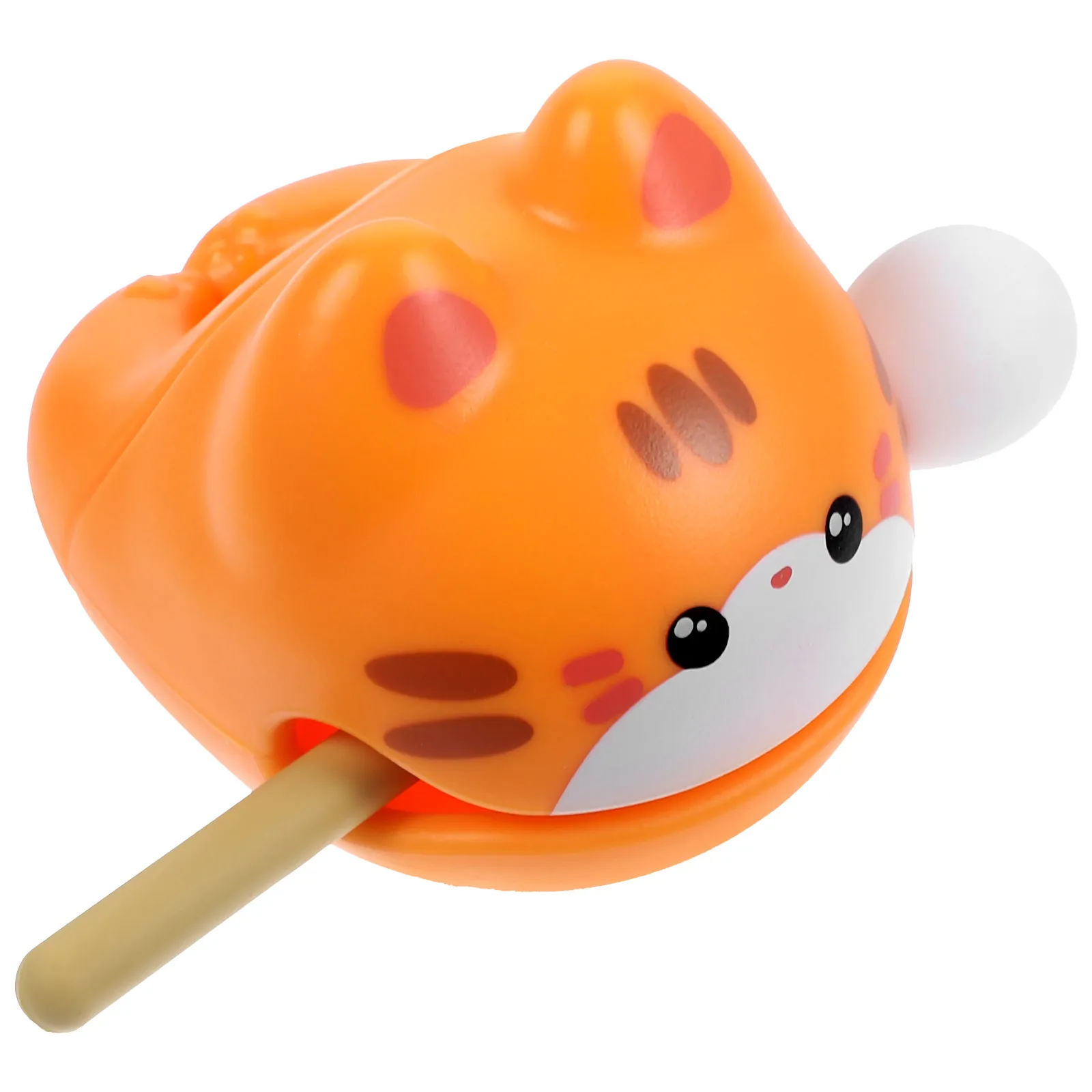 Automatic Small Wooden Fish for Indoor Cats Sensory Handle Castanet Musical Instrument