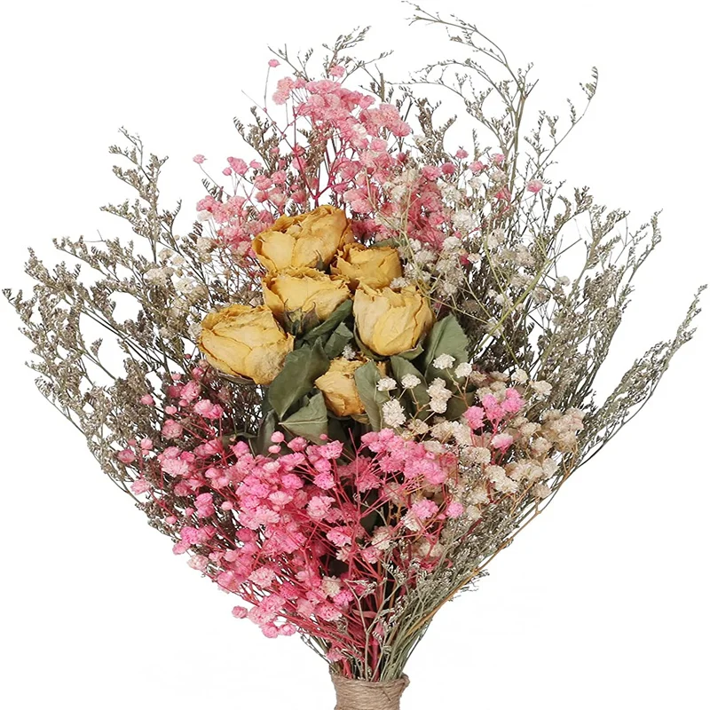 Natural Gypsophil Dried Rose Flowers Real Touch Bunches Wedding Gift Wholesale Home Decoration Arrangement Shooting Props