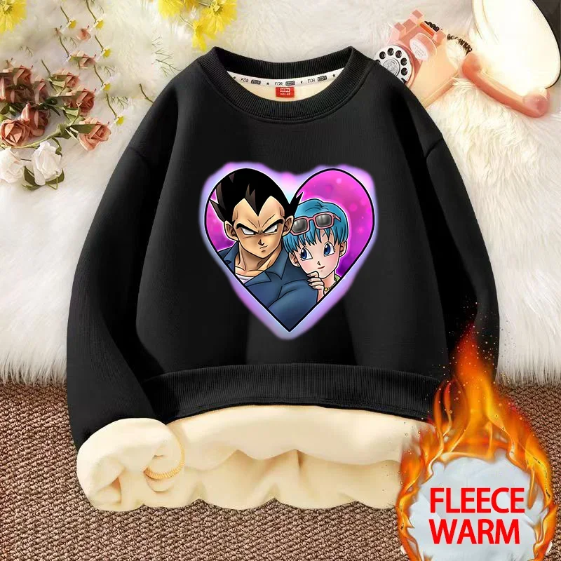 Dragon Ball-Sudadera de invierno con cuello redondo para niños, jersey, ropa deportiva con cuello redondo, Tops estampados cálidos, ropa holgada de manga larga para niños