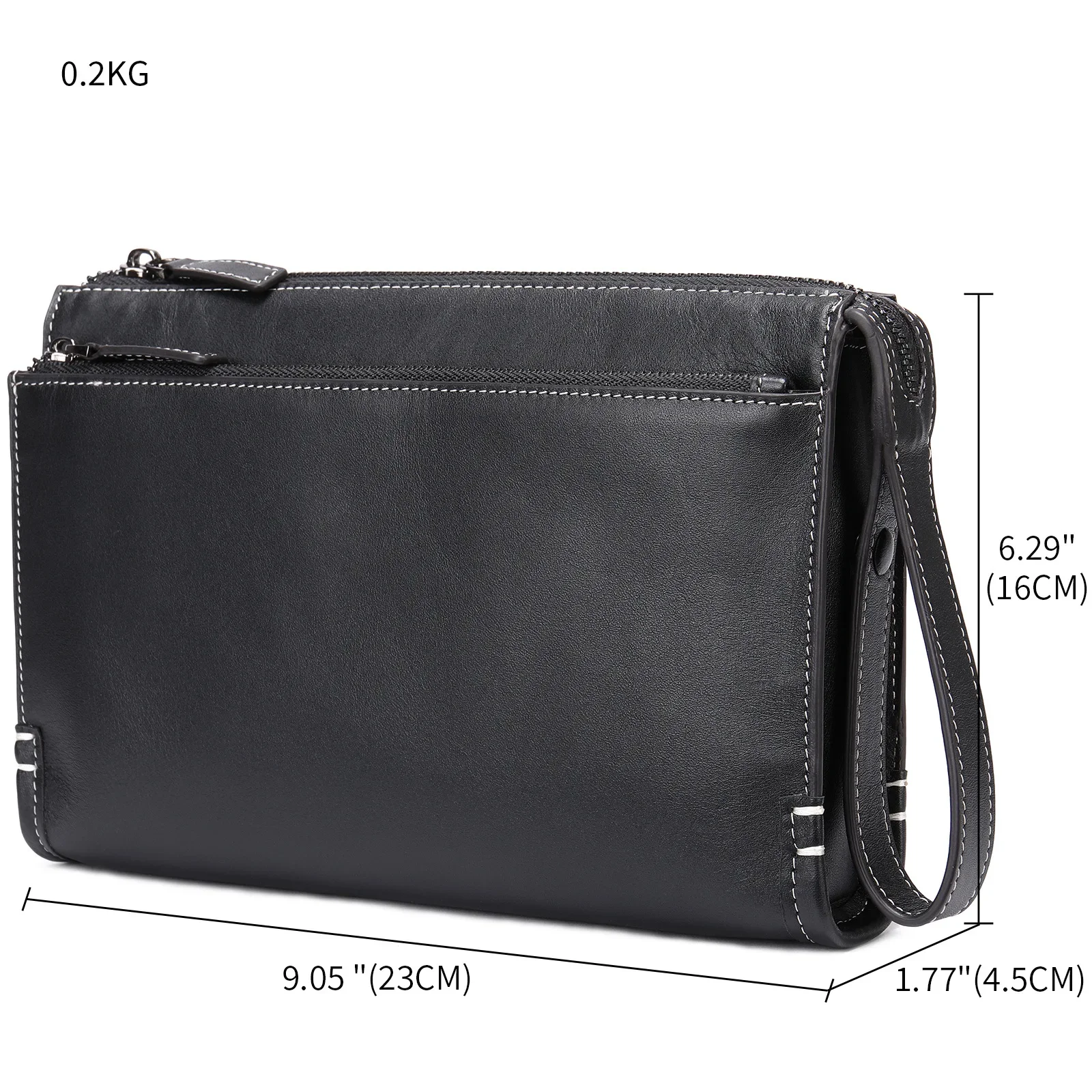 

Luxury Brand Day Clutch Bags Men Male Leather Wallet With Wrist Belt Bag Fashion Hand Caught Bag Cow Skin Cowhide Clutch Bag Men