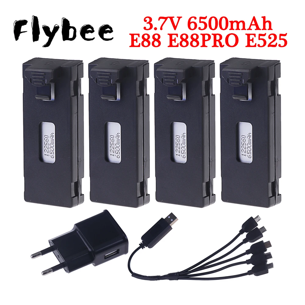 Rechargeable 3.7V 6500mAh Battery an Charger For RC Drone E88 E88PRO E99 E99PRO P1 K3 P10 A13 E525 RC Quadcopter Parts Battery