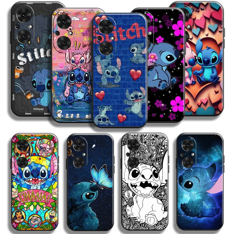 

Cute Stitch Disney For OPPO A97 A94 A93 A93S A92 A92S A91 A74 A55 A54 A16 5G Phone Case Liquid Silicone Shell