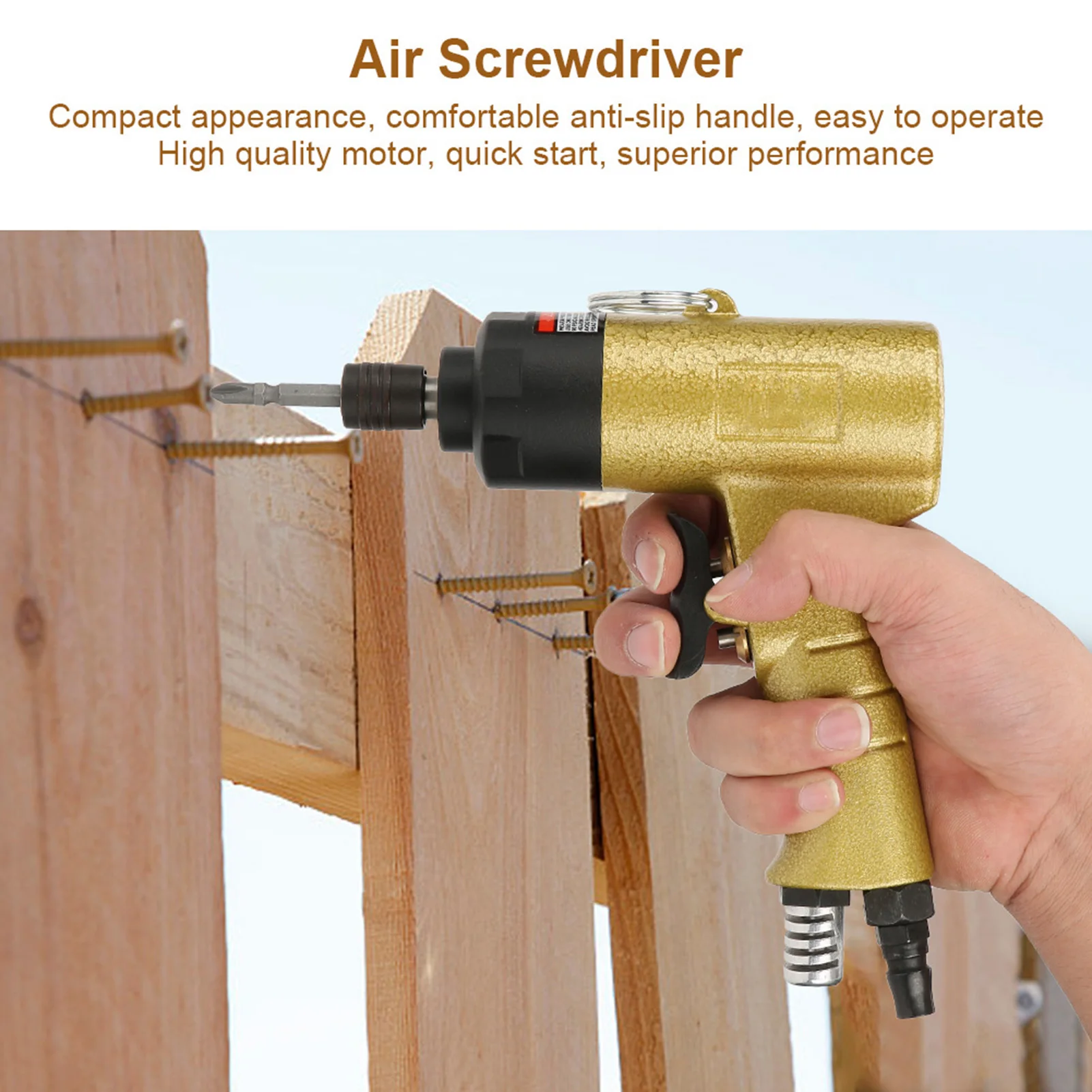 

1/4" Pneumatic Air Screwdriver Reversible Type Industrial Screw Driver Tool 5000rpm