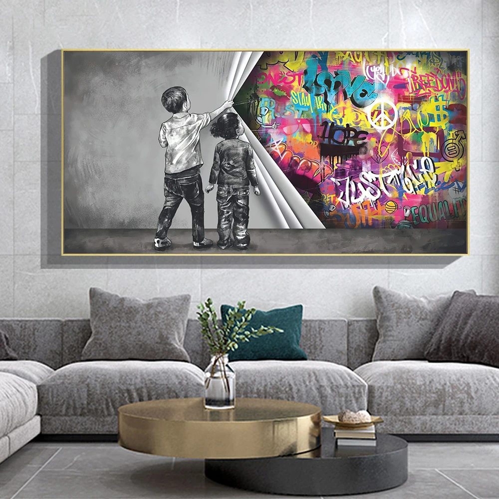 

Modern Graffiti Uncovered Justice Canvas Painting Child Posters Prints Wall Art Picture for Living Room Decoration Cuadros Gifts