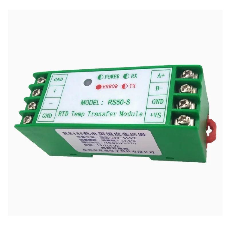 

Industrial PT100/1000 RTD Temperature Transfer Module RS485 Isolation Modbus