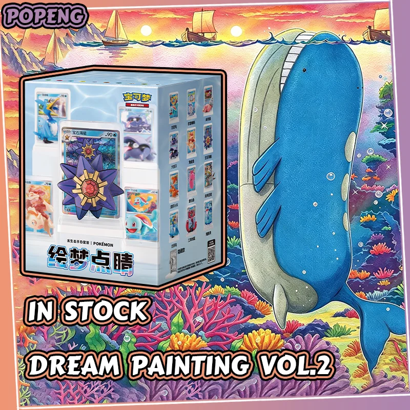 Em Estoque: Novo Conjunto de Figuras Pokémon Dream Painting 100% Original, Coleção PTC Volume 2 151 Vol.2, Caixa de Presente com Cartões e Ornamentos Colecionáveis