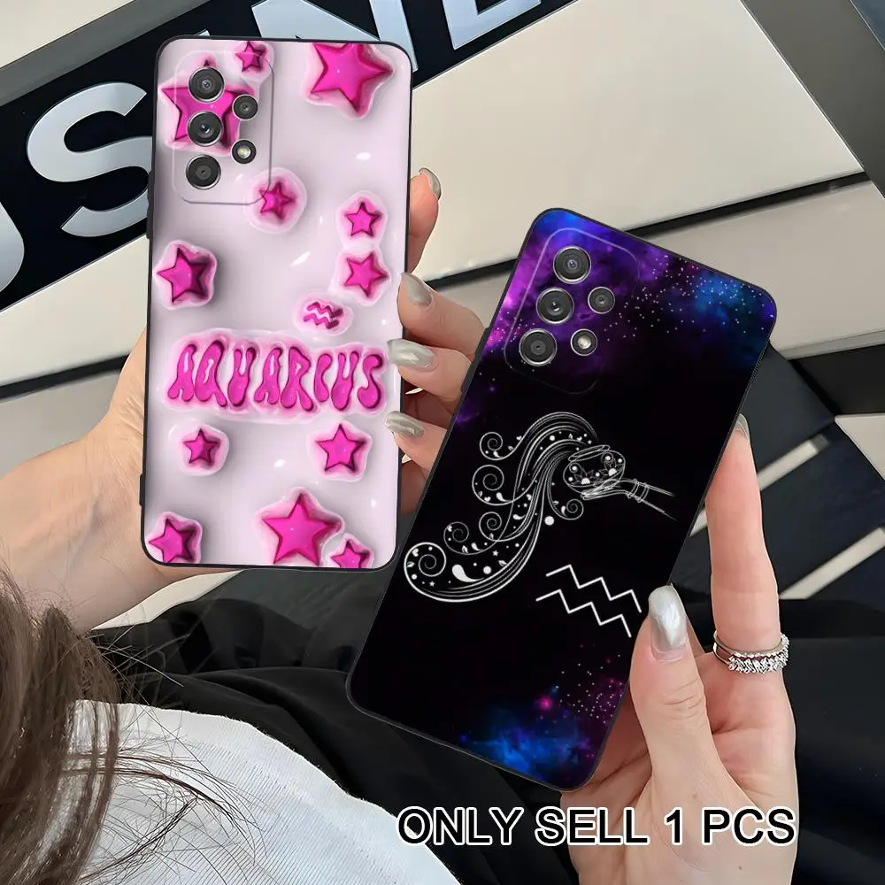 

Чехол для телефона Samsung Galaxy A56 55 54 53 52 51 36 35 34 23 16 15 5G с изображением знака зодиака Водолей, мягкий, противоударный, из ТПУ