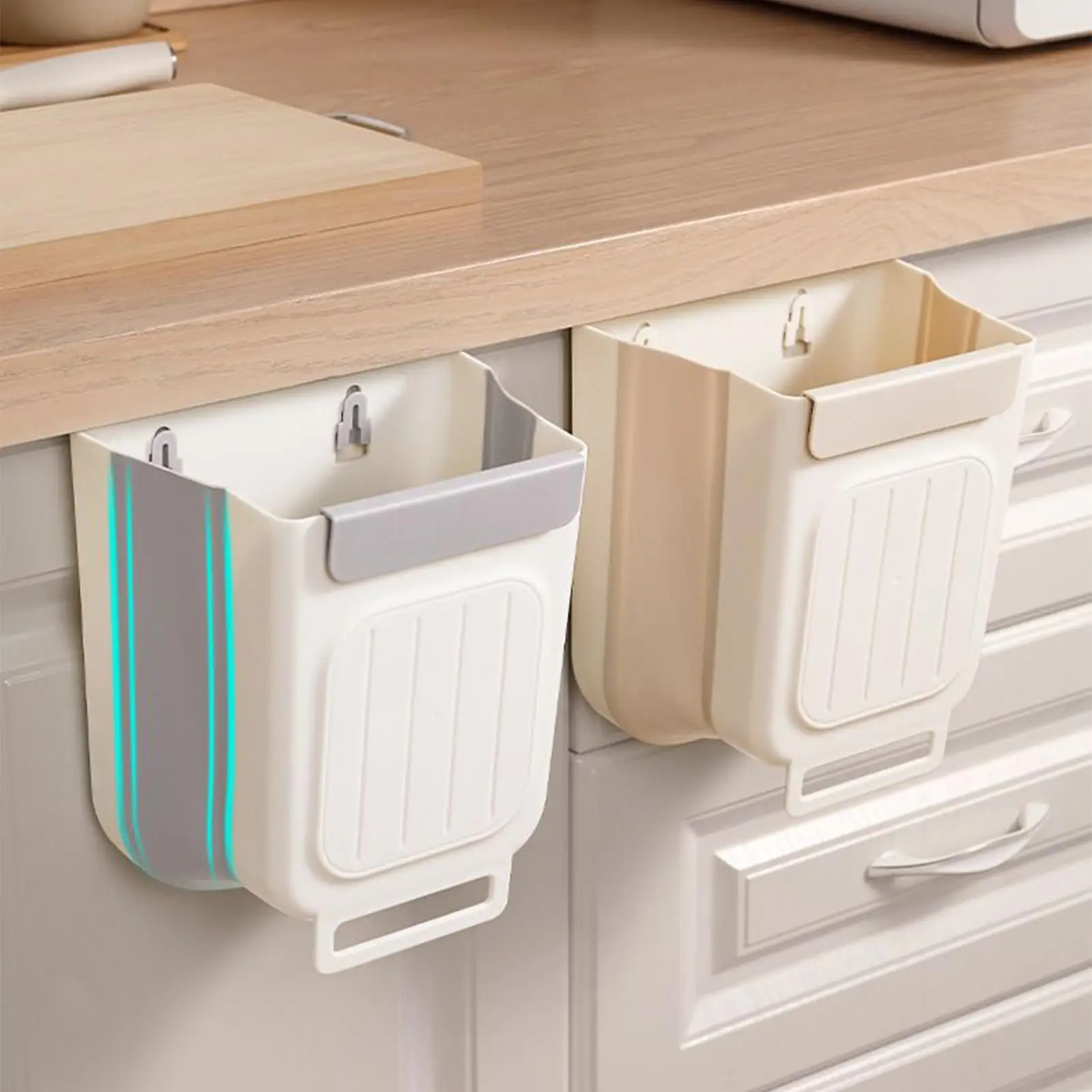 Wall Mounted Trash Can 11L Foldable Under Sink Garbage Container Kitchen Compost Trash Can For Kitchen Bathroom Office Living