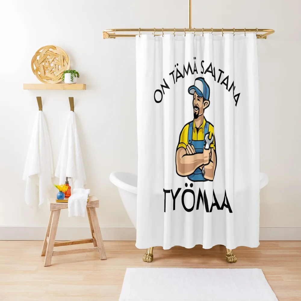 ON T?M? SAATANA TY?MAA - HUOLTO UKKO Shower Curtain For Bathroom For The Bathroom Transparent Bathroom Shower Curtain