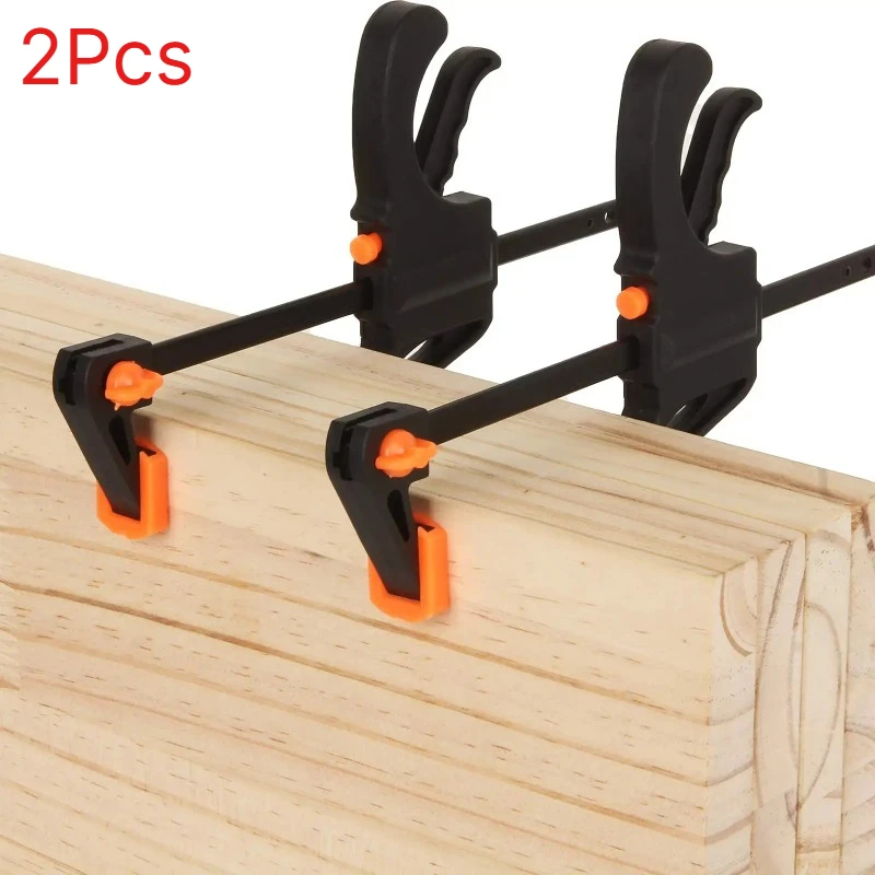 2pcs Woodworking Work Bar 4 Inch Clamp Clip Set Hard Quick Ratchet Release Clip DIY Carpentry Hand Tool Woodworking Clamp