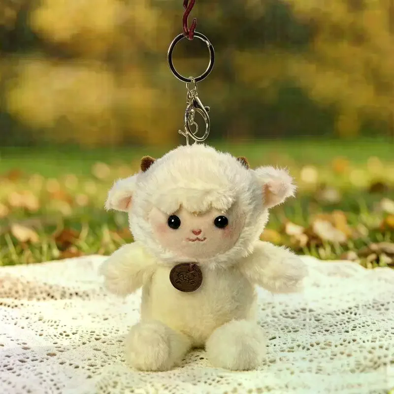 Fluffy Tulip Lamb Plush Pendant Detachable Wrist Strap Backpack Decor Child Present
