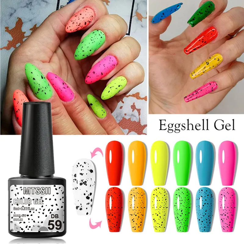 Mtssii 6ml Eggshell Gel Nail Polish Semi Permanent Fluorescent Color Nail Gel Manicure Soak Off LED UV Gel Esmalte Varnishes