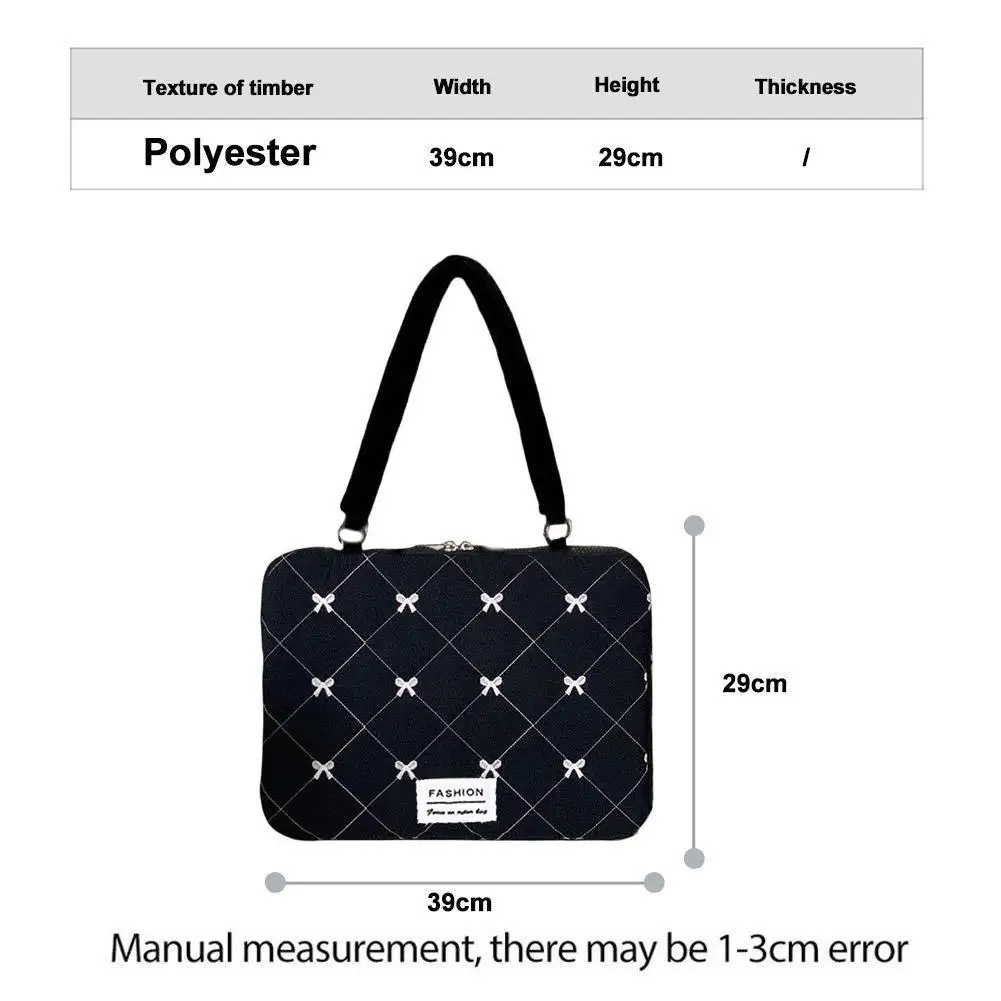 Cute Bow Embroidered Laptop Sleeve Bag For 11-15 Inch Portable Shoulder Handbag Fashion Notebook Case For Women view 6