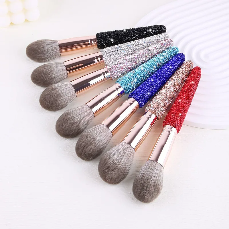 Diamond-encrusted Makeup Brush, Blush Brush, Loose Brush, Thick Bristle Portable Makeup Brush