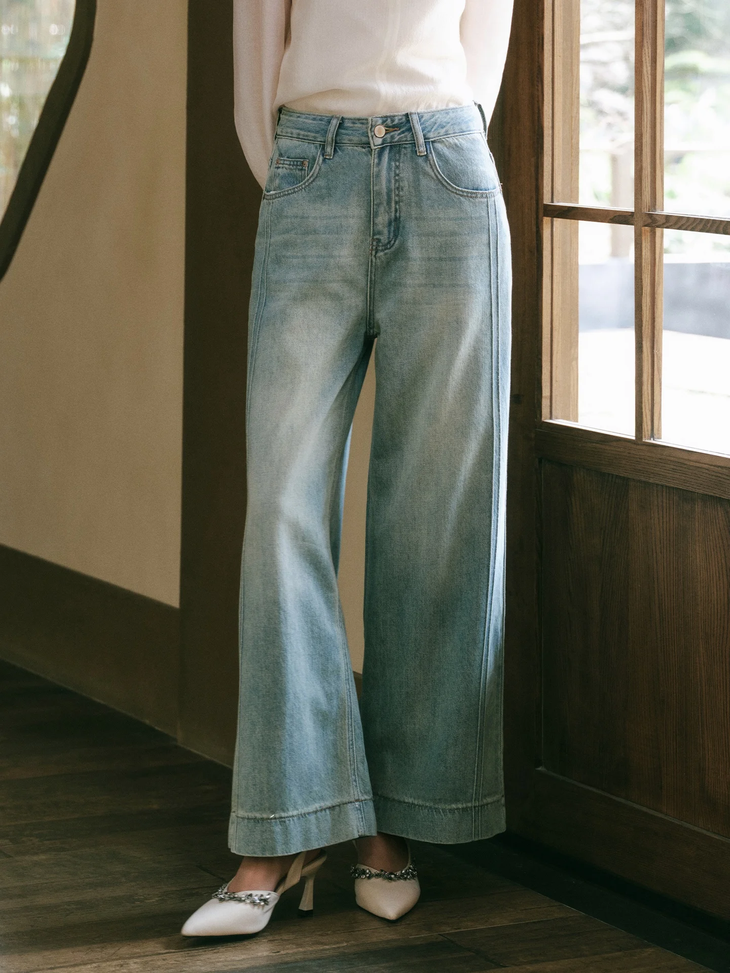 

Casual Wide Leg Jeans Women's Spring Summer 2025 New Style High Waist Straight Cut Denim Pants Comfortable Flexible Trousers