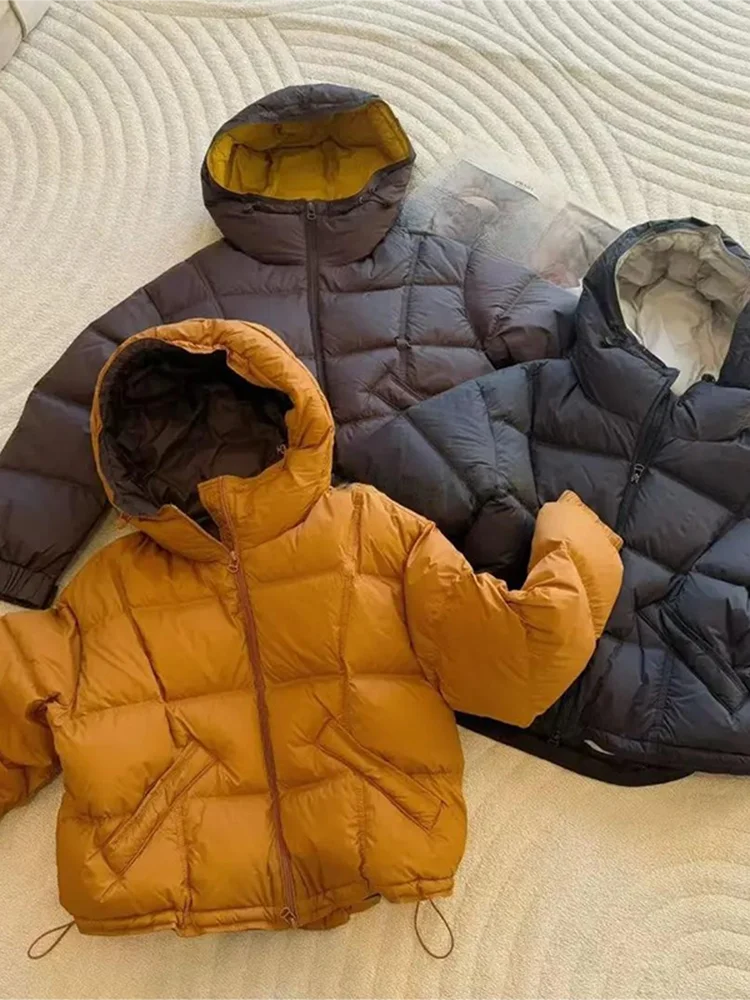 

Теплая утолщенная хлопковая куртка с капюшоном для женщин, зимняя новинка, модная корейская модель свободного кроя с длинными рукавами на молнии