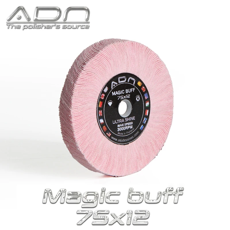 ADN Magic Felt Emery Flap Wheels 6mm Hole Final Mirror Finish Polishing Disc Dry Use Ultra-Shine Buff for Precious Metal Jewelry