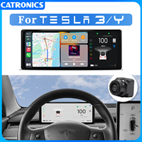 CATRONICS for 2023Tesla Aaccessories Model 3 Y Digital Dashboard Heads Up Display Carplay Android Auto for Tesla HUD Power Speed