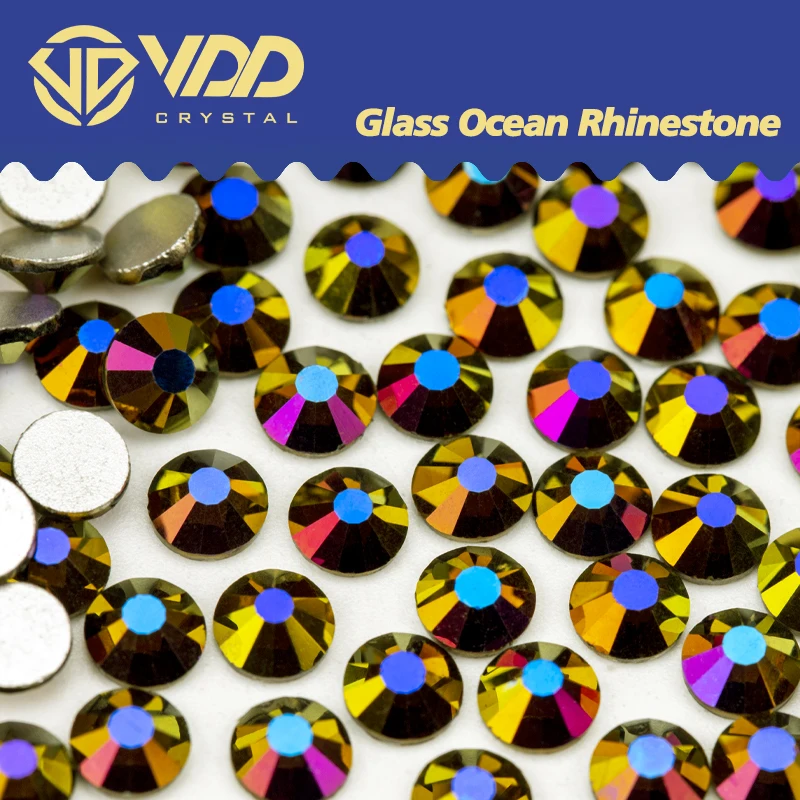 VDD 165 Magic Purple Gold SS4-SS30 Glass Rhinestones Crystal Flat Back Strass Stones For Nail Art DIY Decoration Accessories