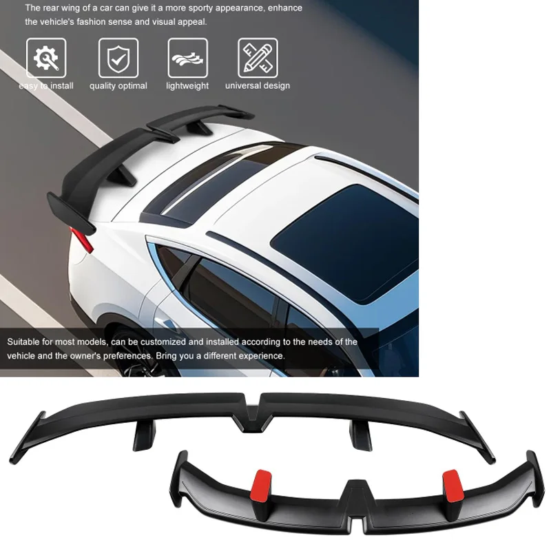 Image of Universeller, modifizierter, schmetterlingsförmiger Heckflügel für Autos, Stoßstangenspoiler ohne Perforation, keine Beschädigung der Lackierung, für Limousinen, passend für alle Autoteile,