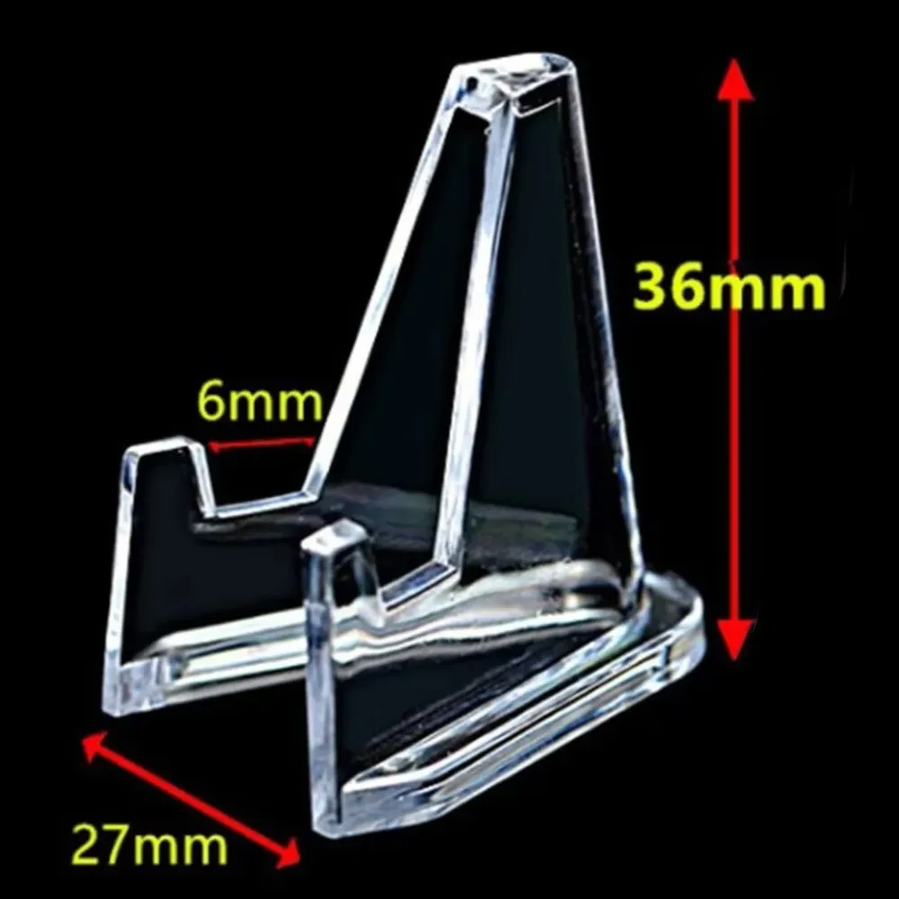5/10/20/30PCS Clear Acrylic Coin Display Stand Holders Small Easel Rack Trading Card Holder Support for Kpop Idol Card Organizer