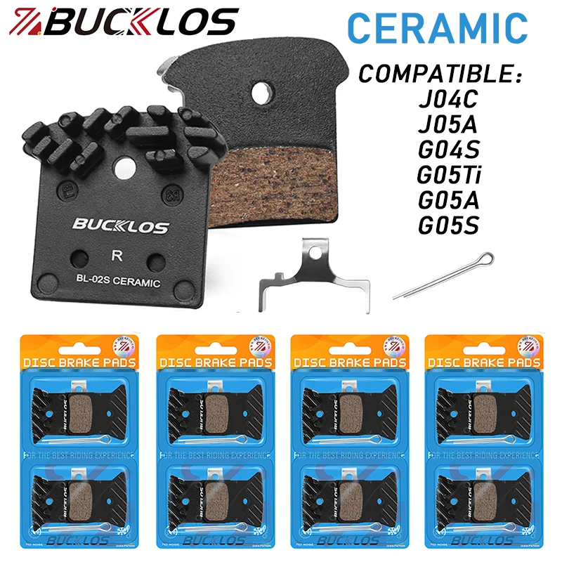 BUCKLOS Bike Hydraulic Brake Pads For J04C J05A G04S G05A Ceramic Bicycle Brakes Pads Heat Dissipation Road Mountain Bike Pad