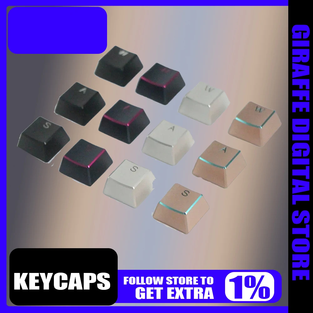 HI U M Keycaps Aluminum alloy Ceycap Translucent edges Metal Feel Customized keycap Customized PC Gamer Accessories Man Gifts