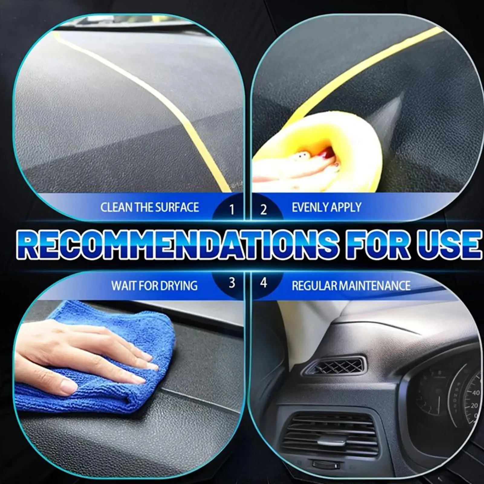 Auto Trim Restorer Car Interior Restorer Quick-Drying 100ML Rubber Renovation Wax UV-Protectant for Dashboard Paint ATV Leather