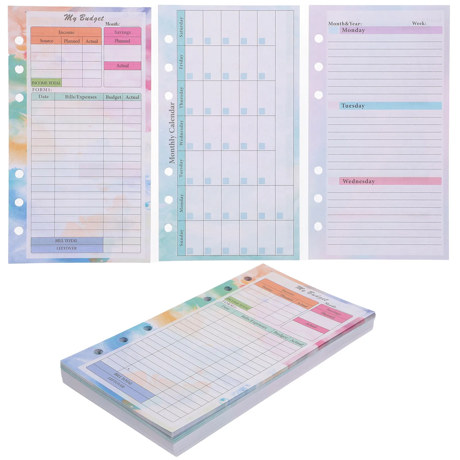 1Set Portable Loose Leaf Notebook Paper For Home Office Organization Business Professional Loose-leaf Budget Binder