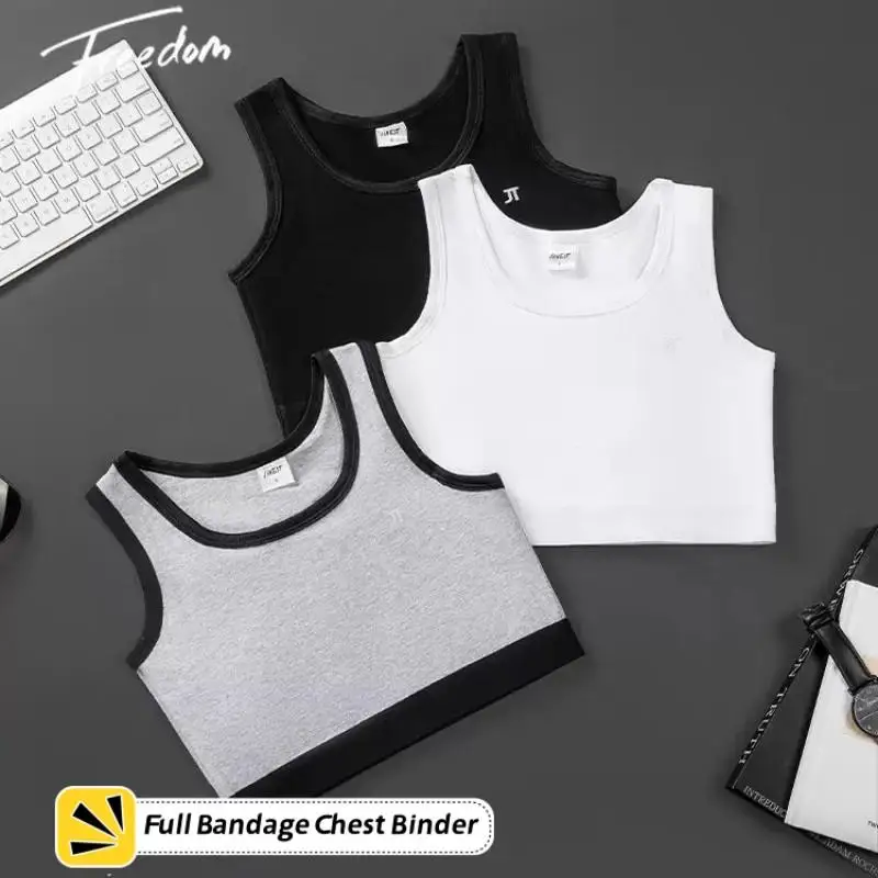 

Пуловер для груди, полная повязка для груди, затягивающаяся нижняя часть, косплей, женский хлопковый корсет Tomboy, плоский спортивный бюстгальтер