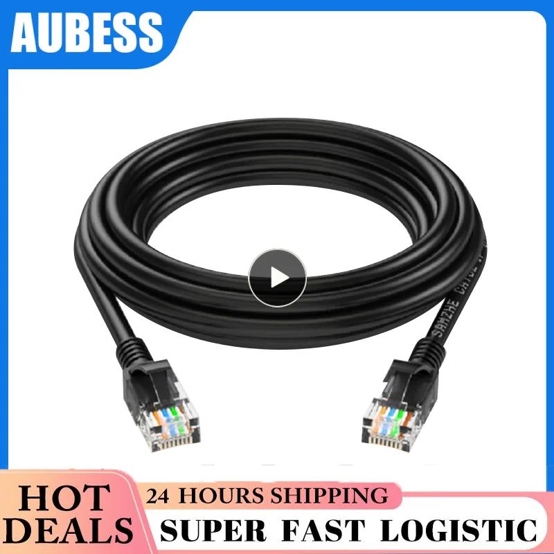 Black RJ45 CAT-5 Ethernet Cord Lan Network Patch Cable Compatible Patch Cord For Computer Multiple Specifications Cables