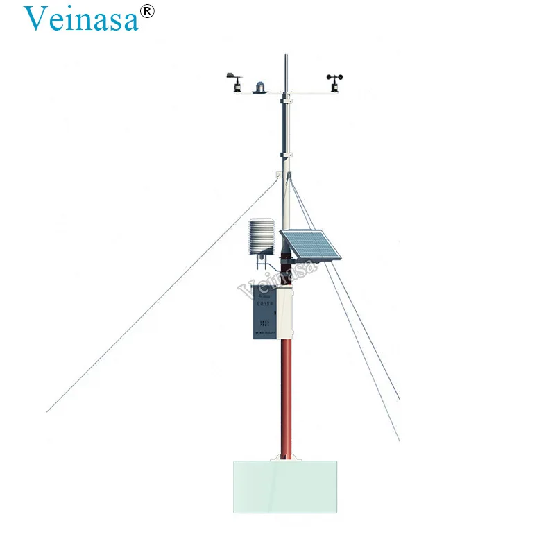 2026 New Ecological Monitoring Grid Point with LED Screen Display AWS012L Veinasa Brand Environmental Monitoring Station 220V