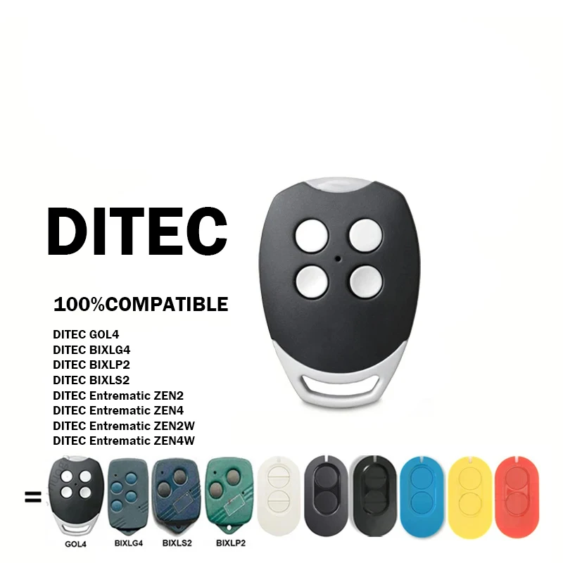 

DITEC Remote Control GOL4 BIXLS2 BIXLP2 BIXLG4 Entrematic ZEN2 ZEN4 ZEN2W ZEN4W Garage Door Remote Control Rolling Code 433MHz
