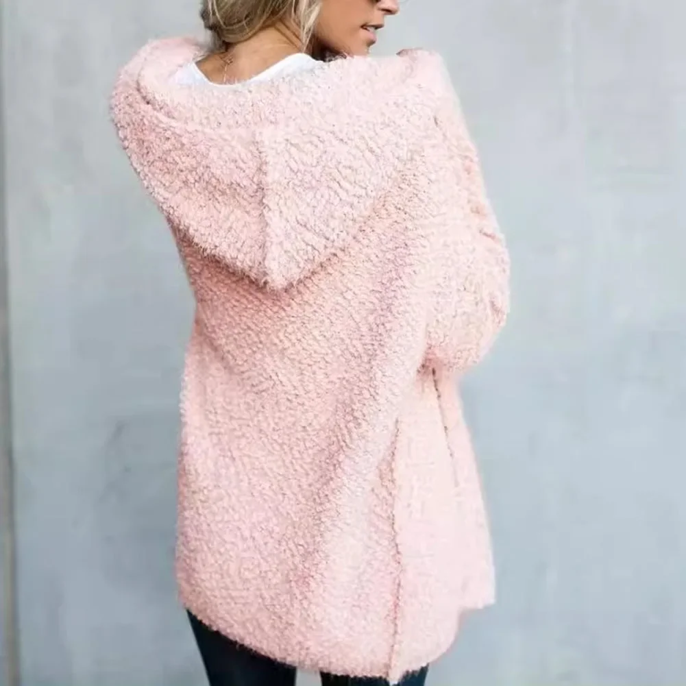 Autumn Winter Ladies Jacket Hoodie Loose Hoodie Fleece Jacket Women's Clothing Autumn Wear Fluffy Fabric Long Sleeve