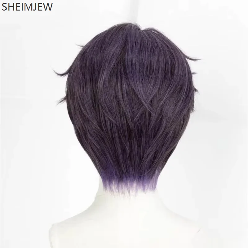 Anime Deep Space Role Playing Wig Mermaid Artist Pisces Cosplay Synthetic Purple Wig Props Party Men's Highlight Hair Accessorie