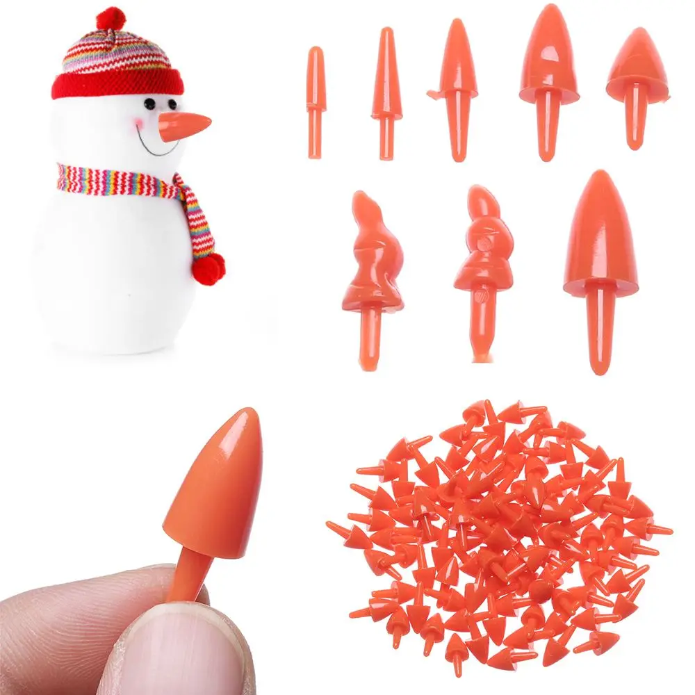 100Pcs/Bag Newest Plastic Snowman Red Nose Stuffed Plush Animals DIY Doll Noses Sewing Crafting Santa Claus Crafts Accessories