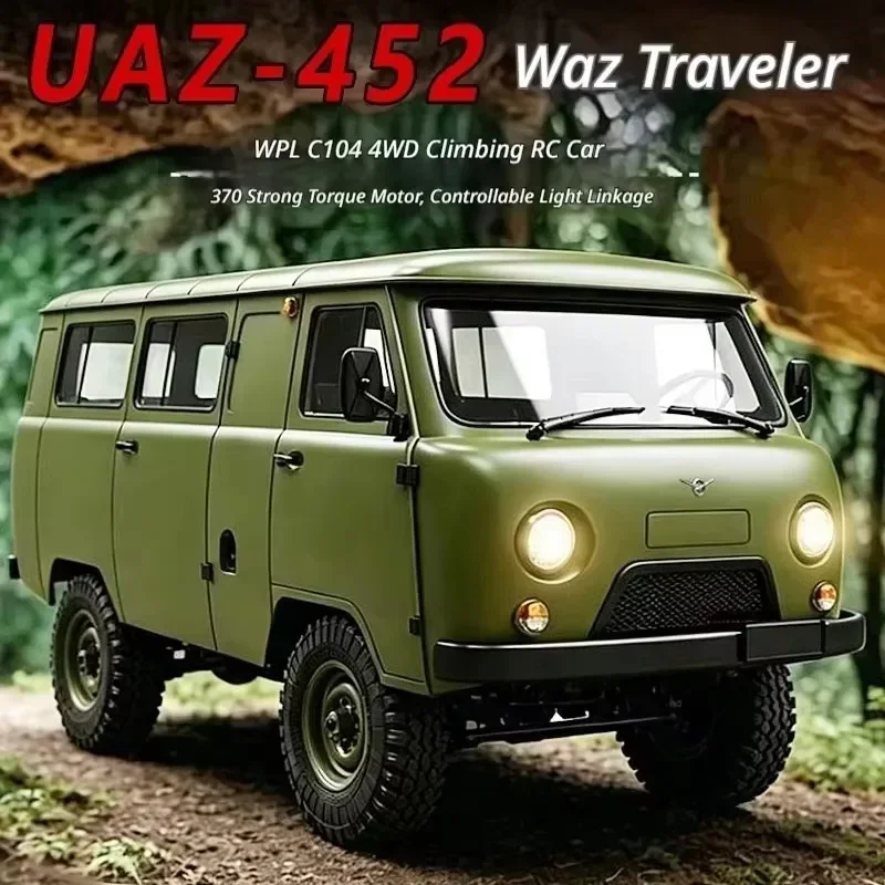 WPL C104 WAL-452 RTR RC Car 1:12 Scale 370 Brushed Motor 2.4Ghz Remote Control Car for Outdoor Adventure 4WD Drivetrain Car