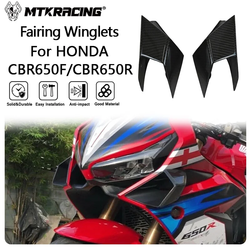 

MTKRACING для HONDA CBR650R CBR 650R 2019-2023 Передняя обтекатель крыла аэродинамический корпус крыла Защитная защита комплект