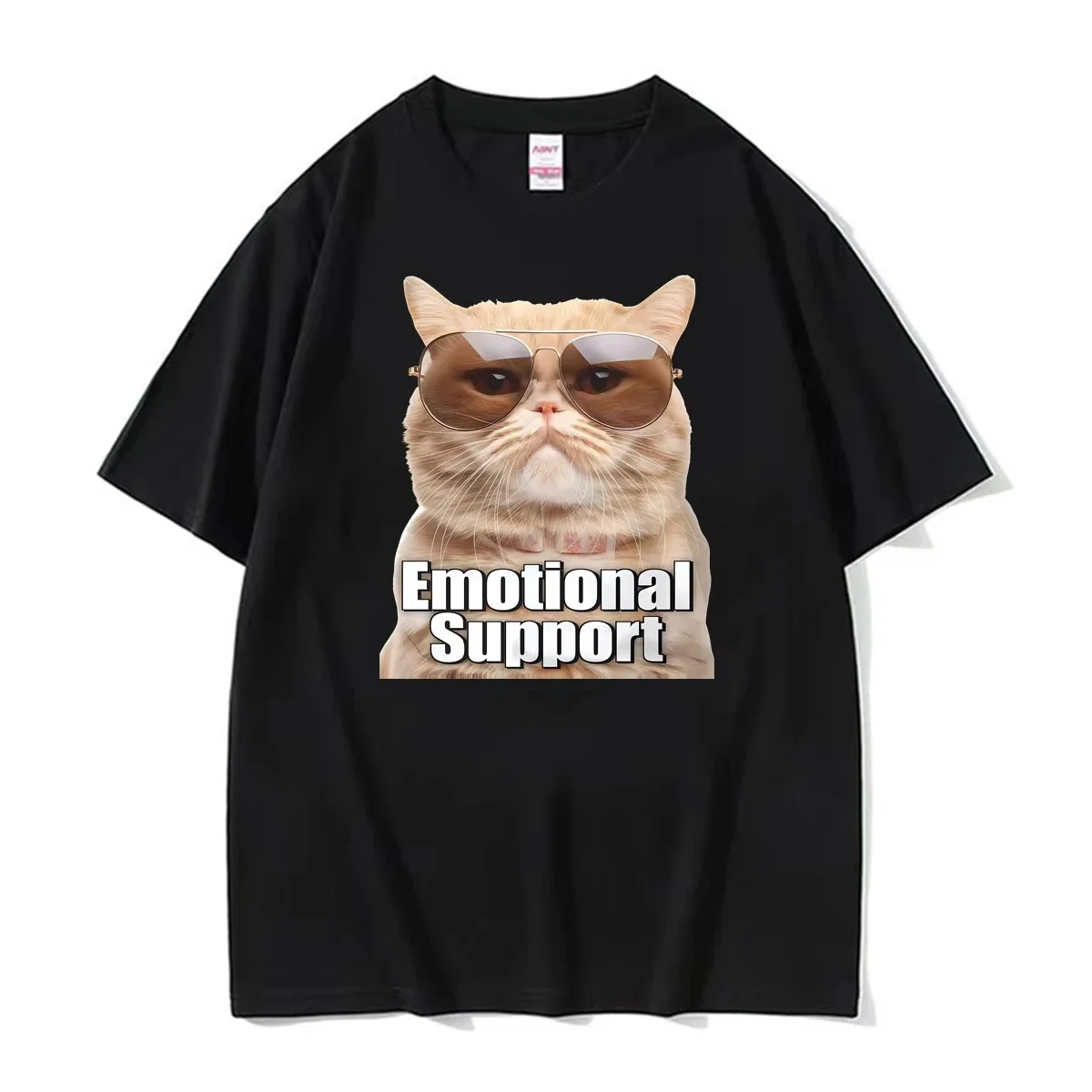 Funny Cat Emotional SupportS Cool with Sunglasses Tee Shirt Women Fashion Oversized T Shirt Casual T-shirt Streetwear