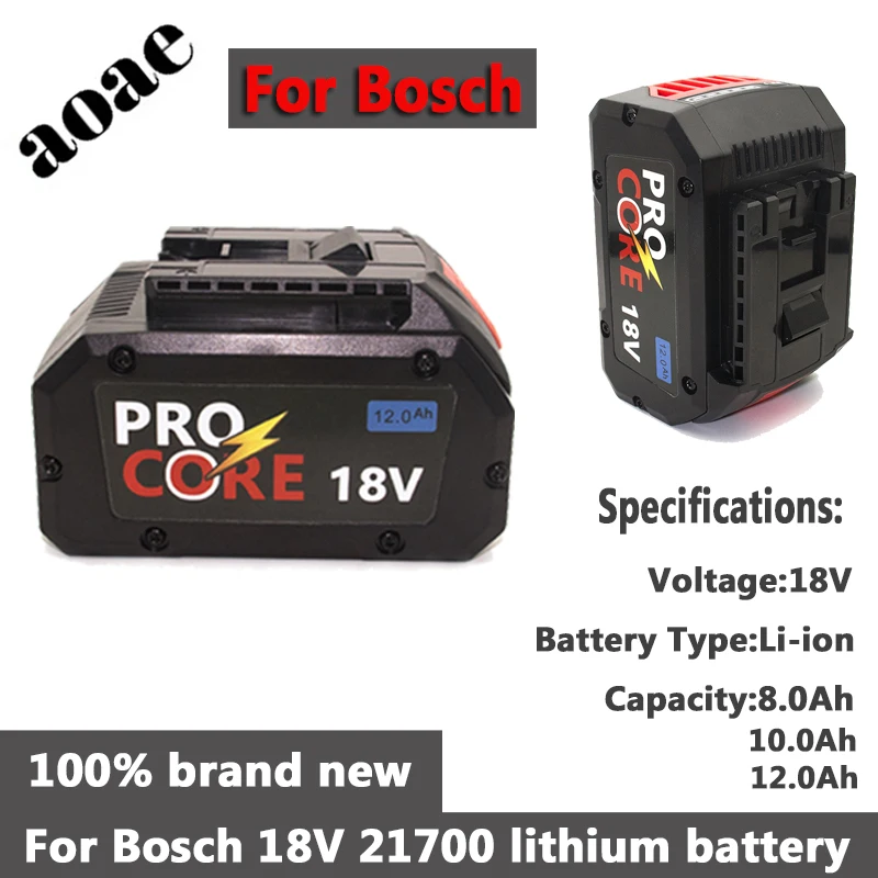 12.0A for Bosch 18V Professionelle System Cordless Werkzeuge BAT609 BAT618 GBA18V80 21700 Li-Ion battery + Charger