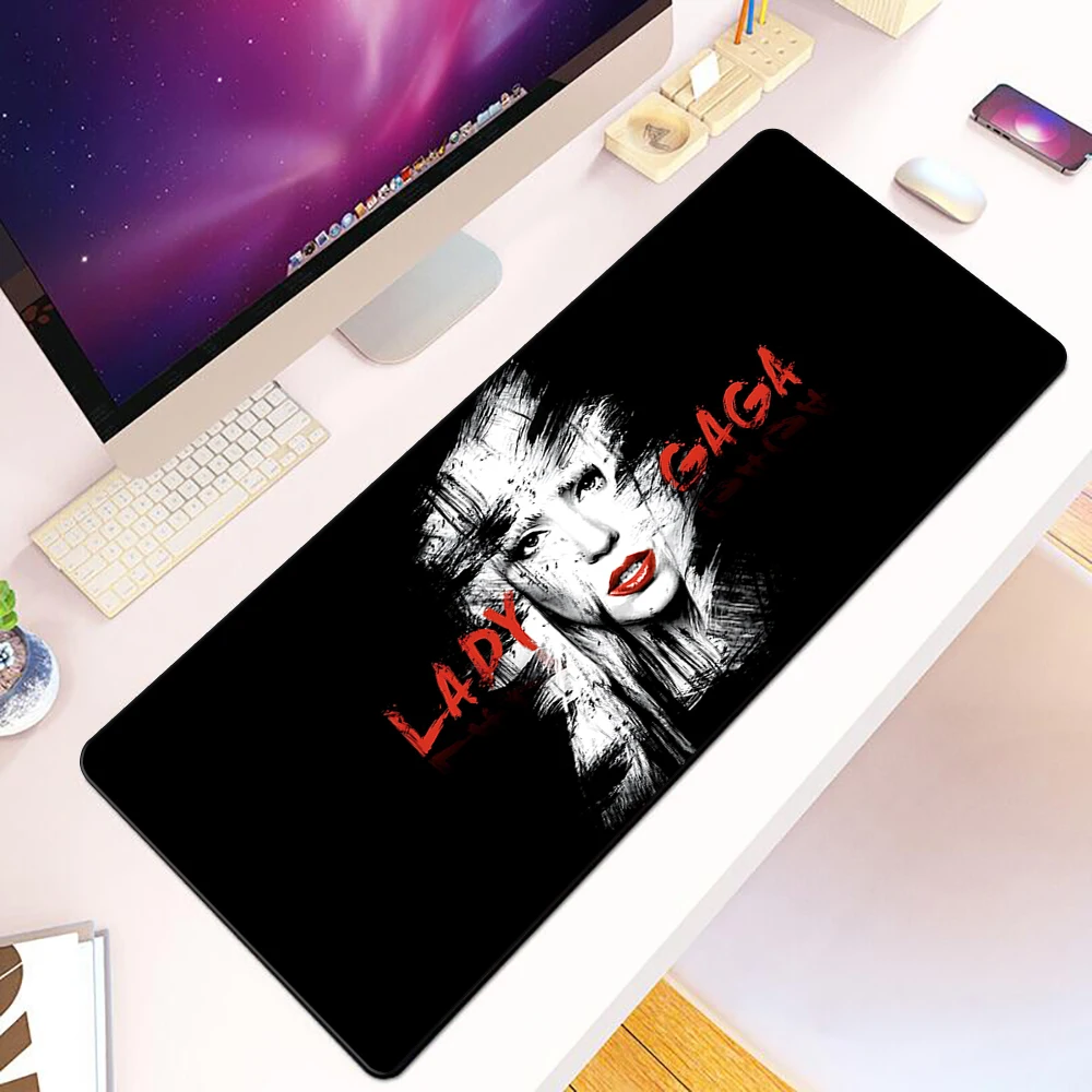 Singer Lady Gaga Mousepad HD Printing Computer Gamers Locking Edge Non-slip Mouse Pad XXL90x40cm Keyboard PC Desk Pad