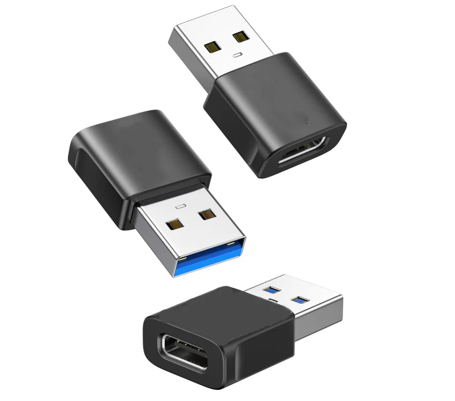 USB to USB C Adapter 3Pack, 10Gbps USBC Female to USBA Male Adapter Type C Charge Converter for iPhone 16 15 14 13 Plus Pro Max,