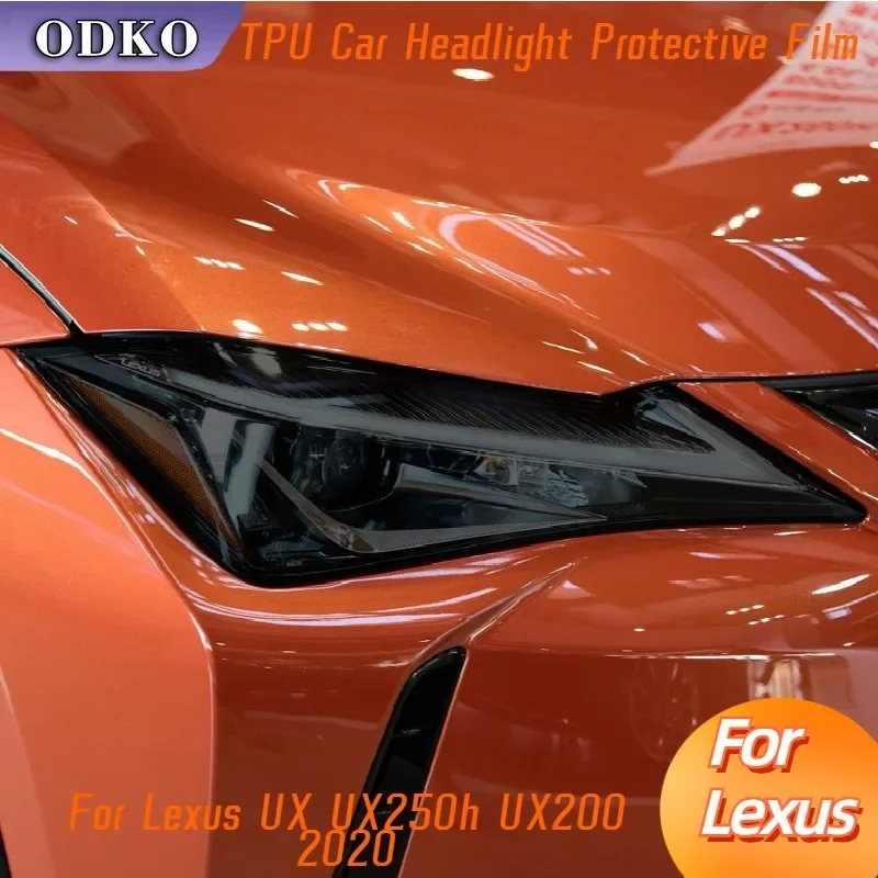 

For Lexus UX UX250h UX200 2020 Car Headlight Protection Tint Film Smoke Black TPU Protective Transparent Sticker Accessories